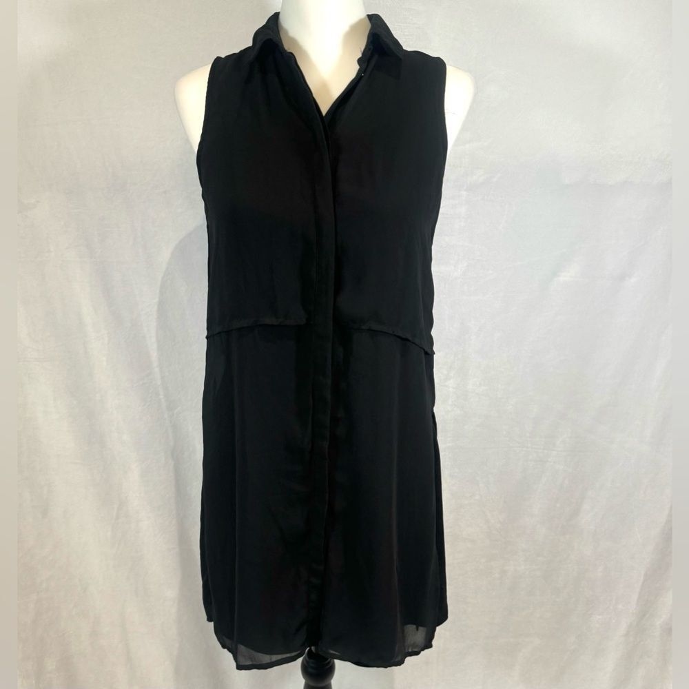H&M black overlay shirt dress size 2